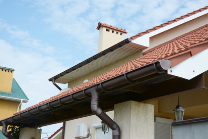 house in cape coral florida with brown gutters